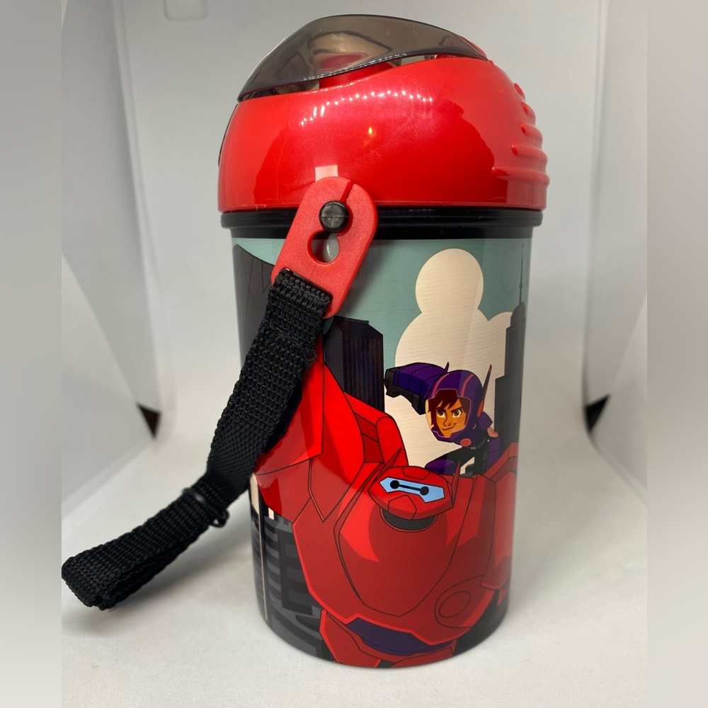 Disney Parks Big Hero 6 Bottle w/ Straw Baymax Hiro Honey Lemon Wasabi 450ml NEW